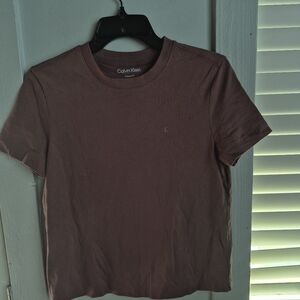 Calvin Klein Womens Chocolate Tee